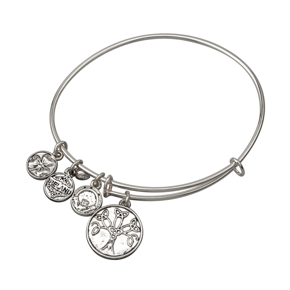 SILVER TONE TREE OF LIFE CHARM BANGLE S5754S