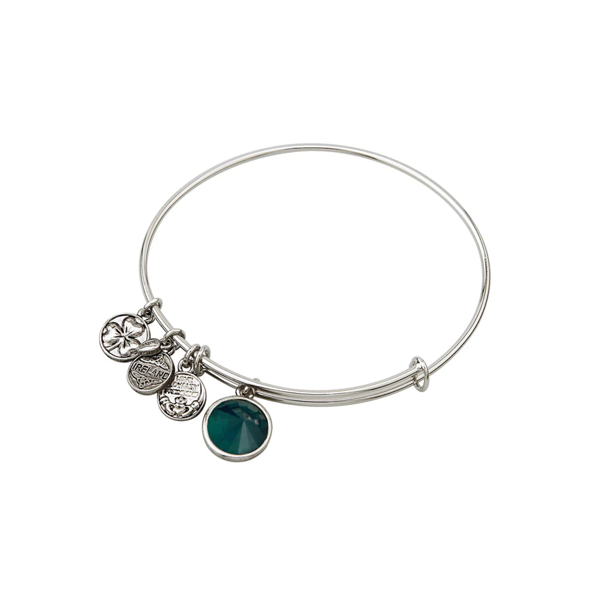 Rhodium Irish Charm Bangle S5755-05