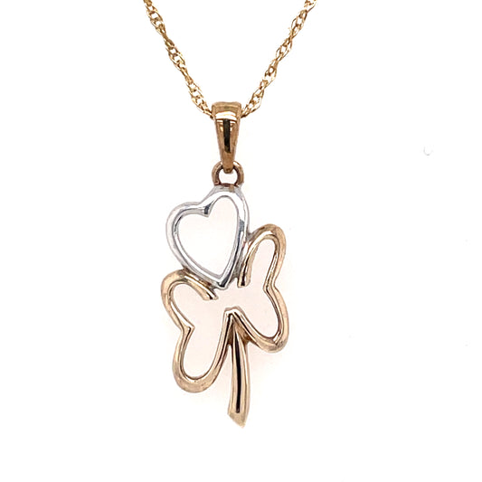 9ct Gold Shamrock 3-Colour Pendant GD135