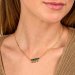 MORELLATO GOLD PLATED TALISMANI NECKLACE GREEN AGATE HEARTS SAIX14