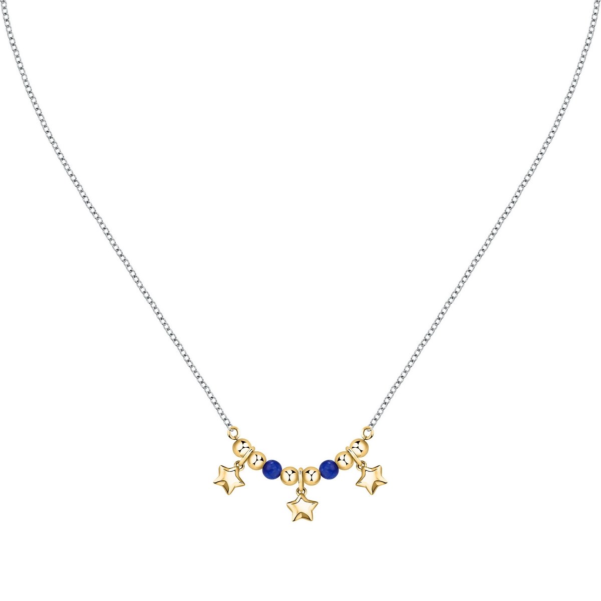 MORELLATO GOLD PLATED TALISMANI NECKLACE  BLUE AGATE STARS SAIX21