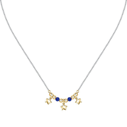 MORELLATO GOLD PLATED TALISMANI NECKLACE  BLUE AGATE STARS SAIX21