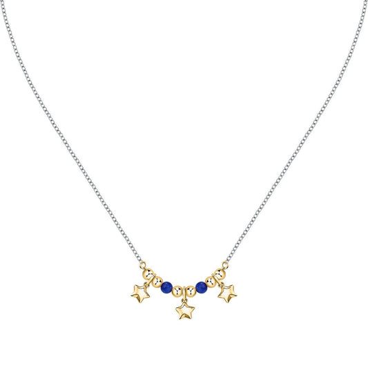 MORELLATO GOLD PLATED TALISMANI NECKLACE  BLUE AGATE STARS SAIX21
