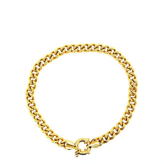 Silver Gold-plated Curb Link Bracelet 21cm SAN3085Y