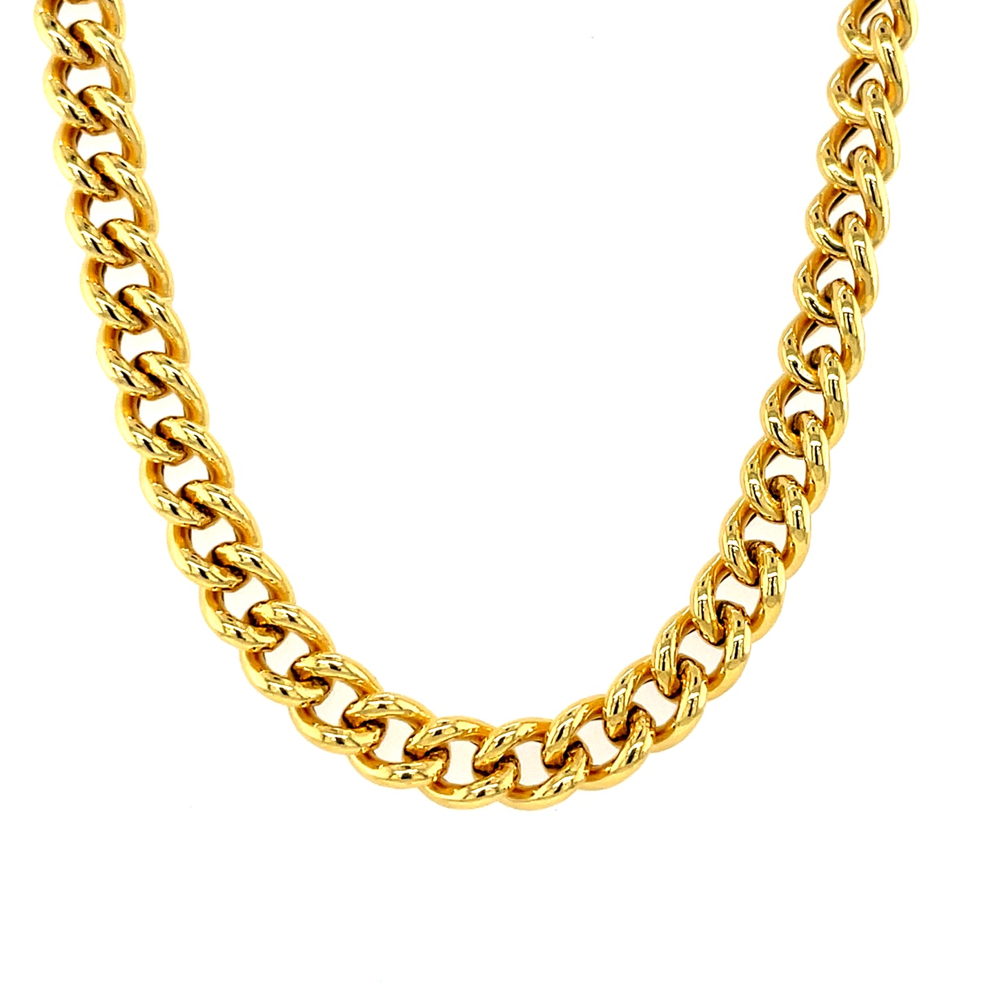 Silver Gold-plated Curb Chain Necklet SAN318Y