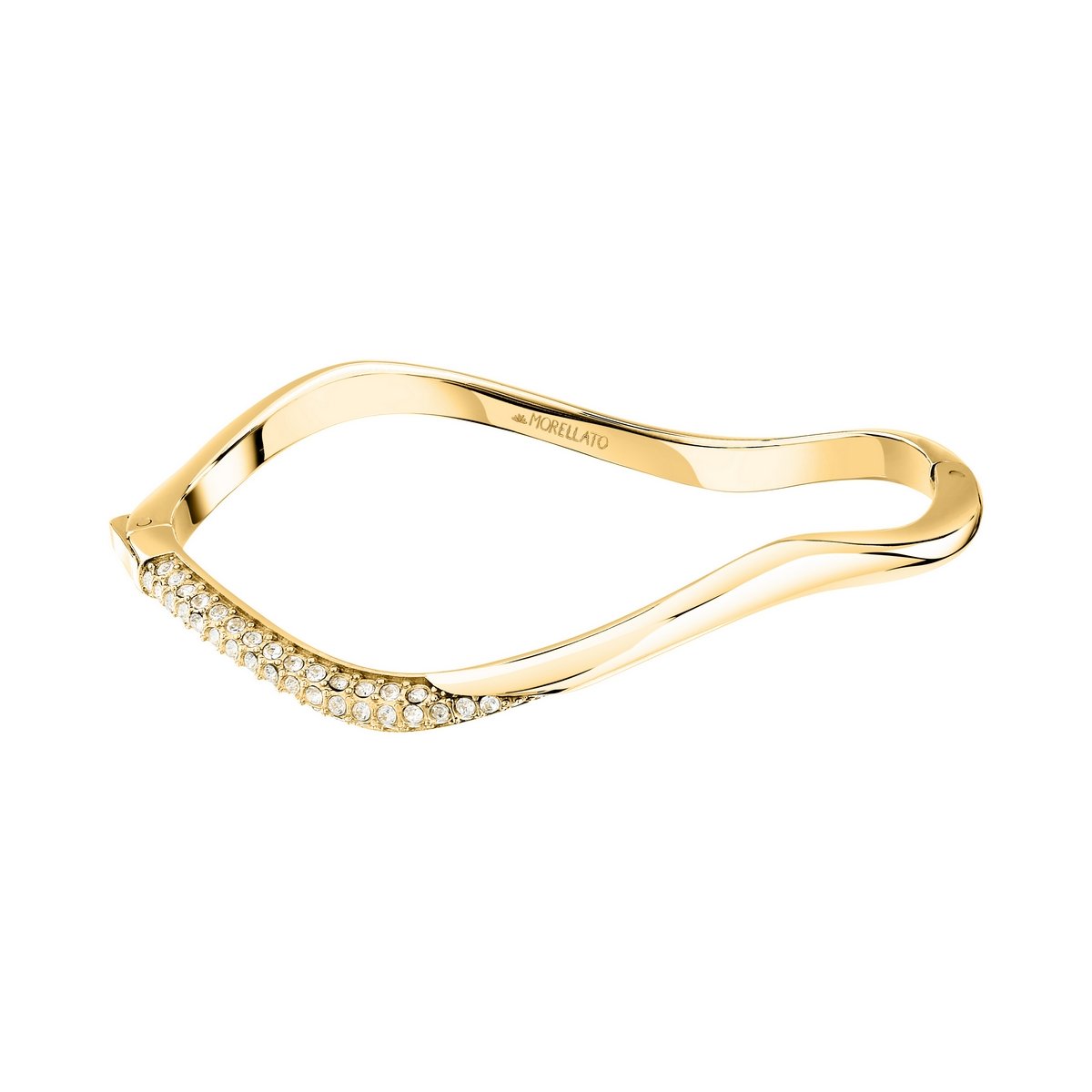MORELLATO 18k GOLD PLATED DESIGN BANGLE STAINLESS STEEL CRYSTAL SAYP07
