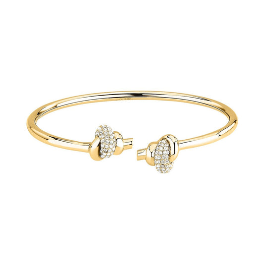MORELLATO 18k GOLD PLATED LEGAME BANGLE STAINLESS STEEL CRYSTAL SAZO09