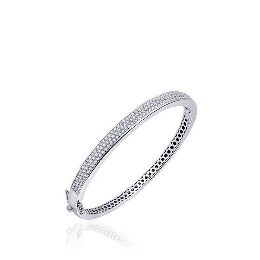 Gisser Silver 6mm Zirconia Bangle SB01