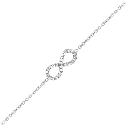 Sterling Silver CZ Infinity Bracelet SB1015