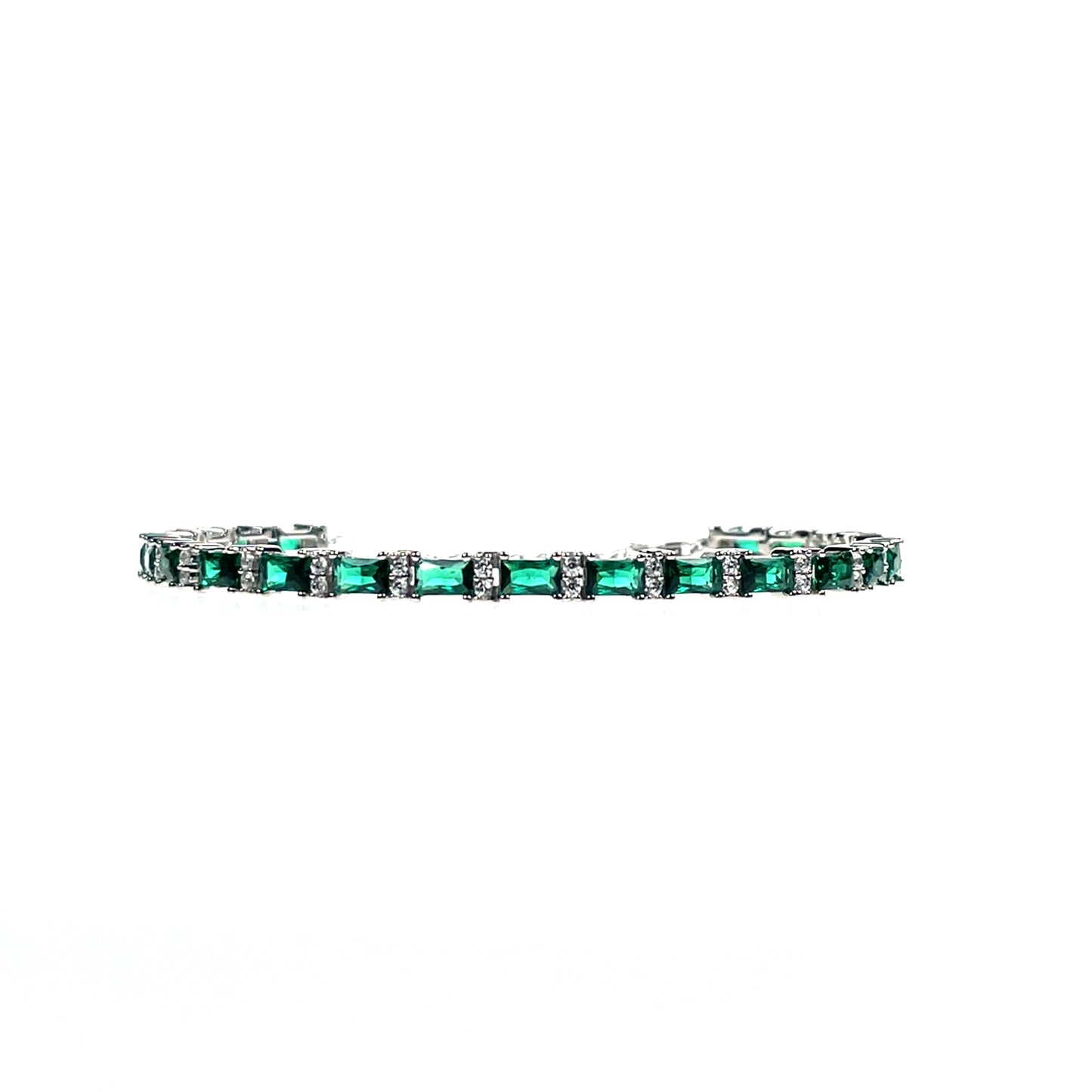 Sterling Silver Emerald CZ Bracelet SB8129/E