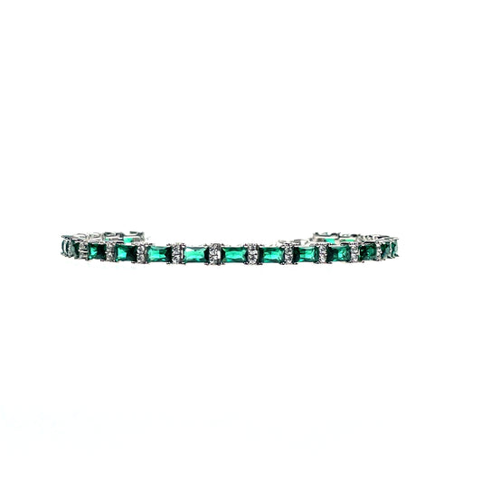 Sterling Silver Emerald CZ Bracelet SB8129/E