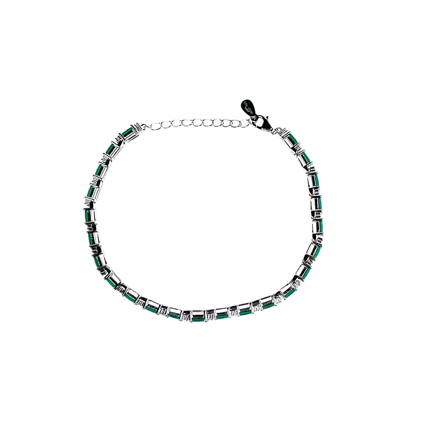 Sterling Silver Emerald CZ Bracelet SB8129/E