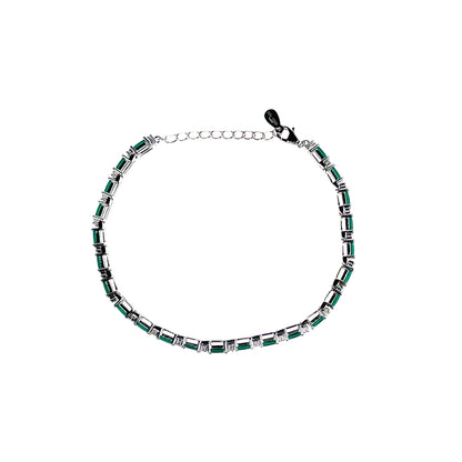 Sterling Silver Emerald CZ Bracelet SB8129/E