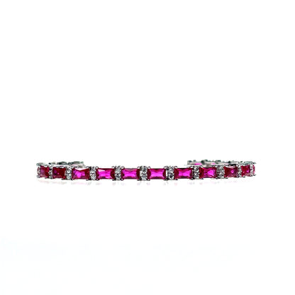 Sterling Silver Ruby CZ Bracelet SB8129/R