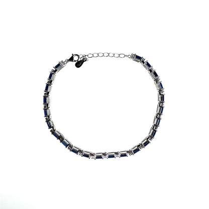 Sterling Silver Sapphire CZ Bracelet SB8129/S