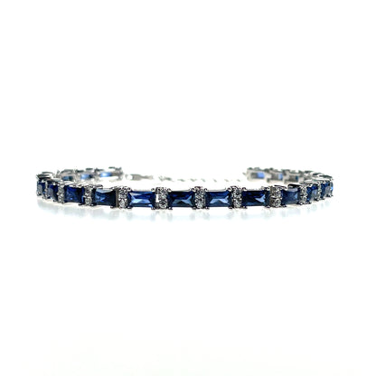 Sterling Silver Sapphire CZ Bracelet SB8129/S