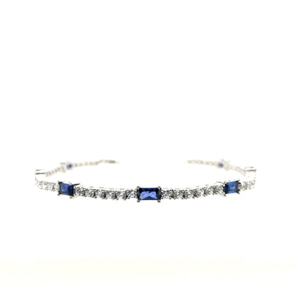 Sterling Silver Sapphire CZ Bracelet SB8130/S