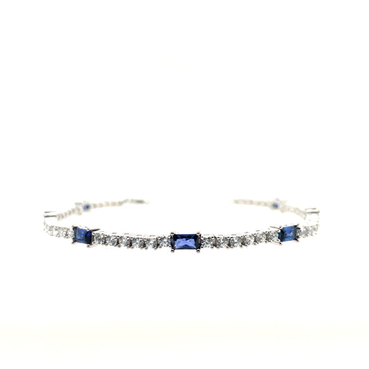 Sterling Silver Sapphire CZ Bracelet SB8130/S