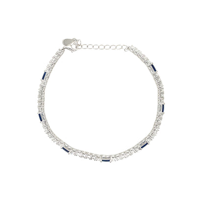 Sterling Silver Sapphire CZ Bracelet SB8130/S