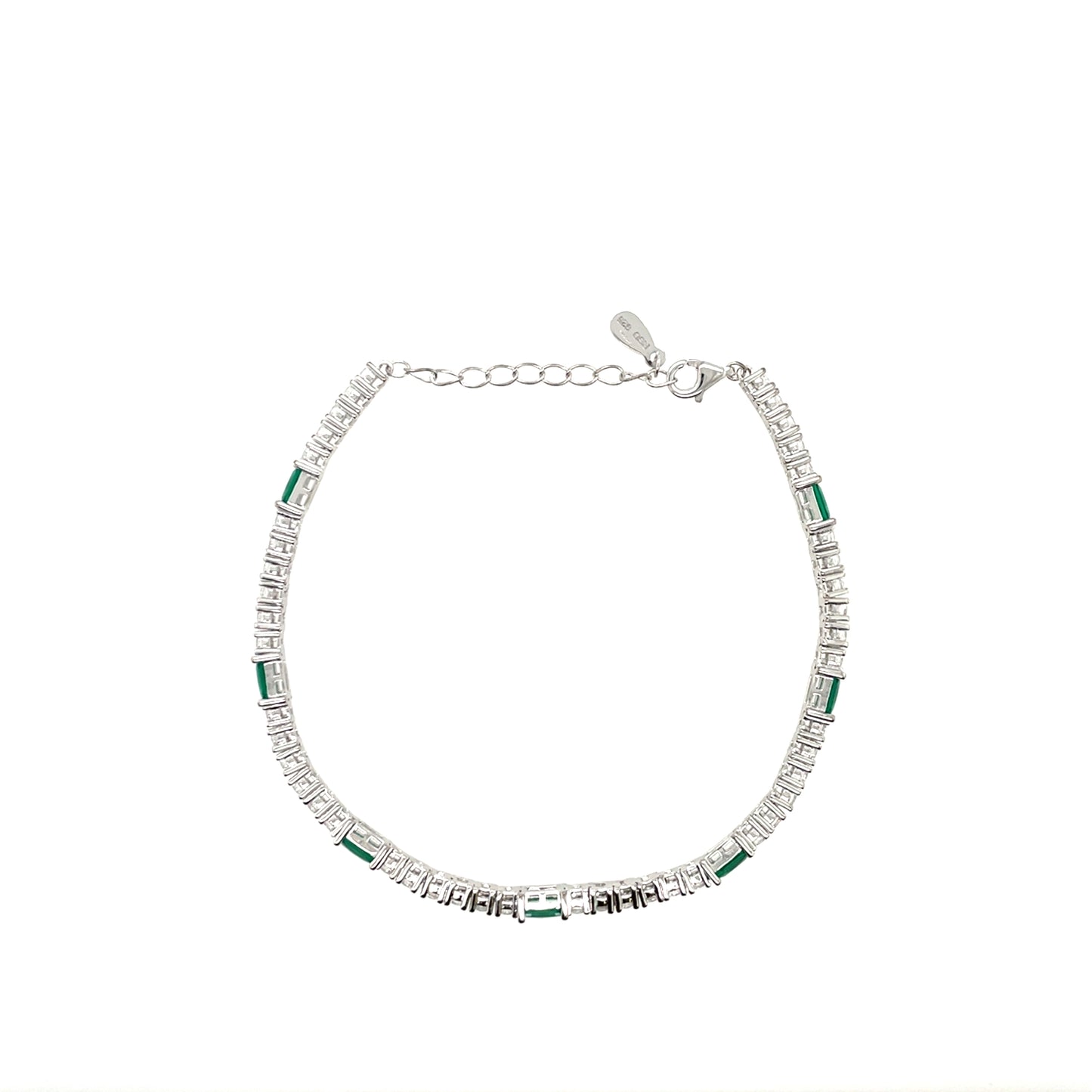 Sterling Silver Emerald CZ Bracelet SB8130/E