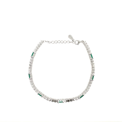 Sterling Silver Emerald CZ Bracelet SB8130/E