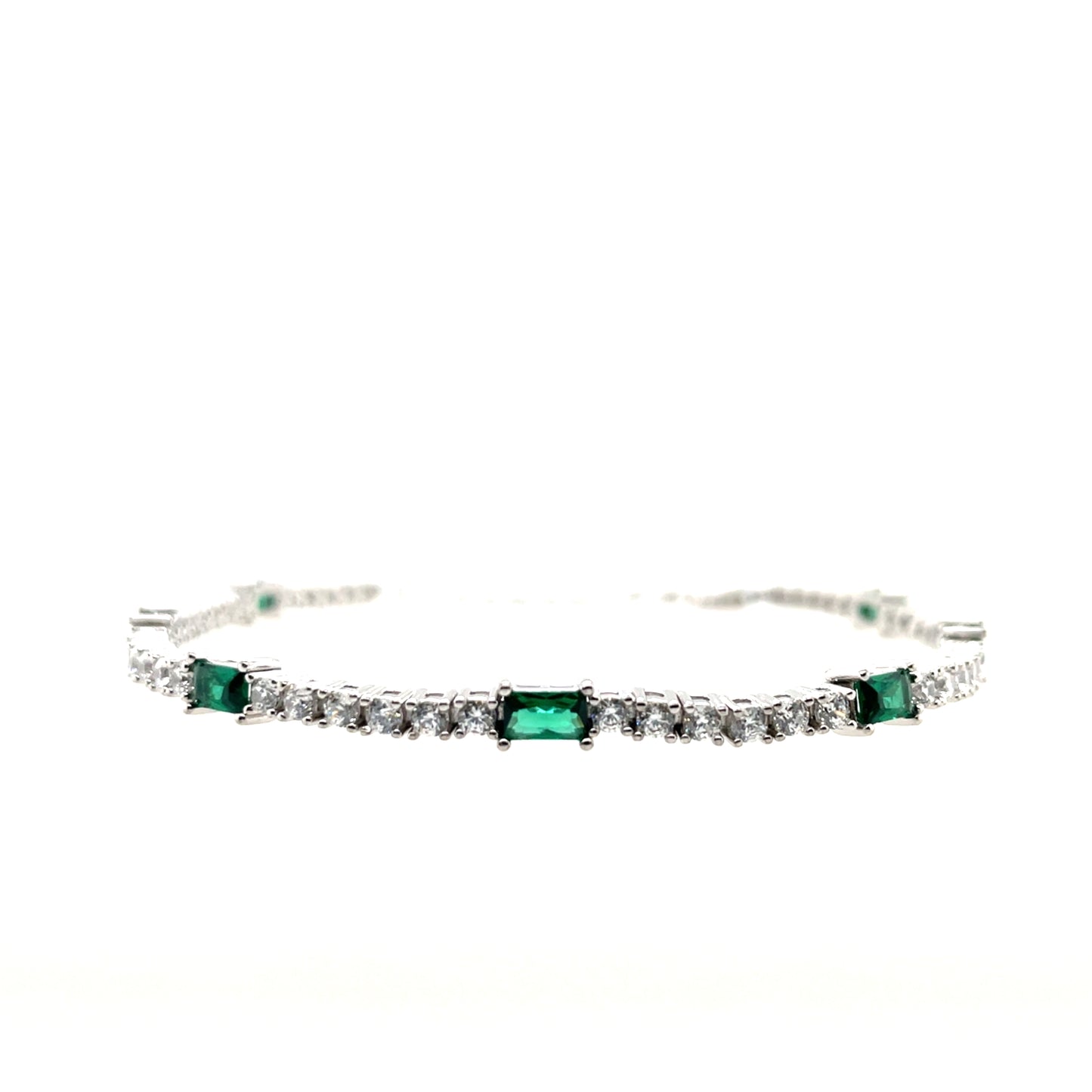 Sterling Silver Emerald CZ Bracelet SB8130/E