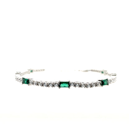 Sterling Silver Emerald CZ Bracelet SB8130/E