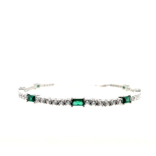 Sterling Silver Emerald CZ Bracelet SB8130/E