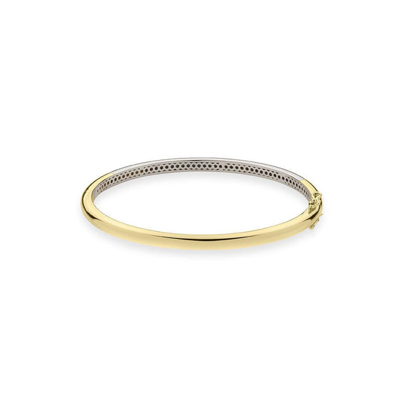 Gisser Silver Gold-plated 4mm Domed Bangle SBA4Y