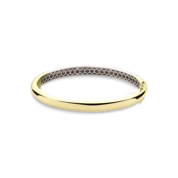 Gisser Silver Gold-plated 6mm Domed Bangle SBA6Y