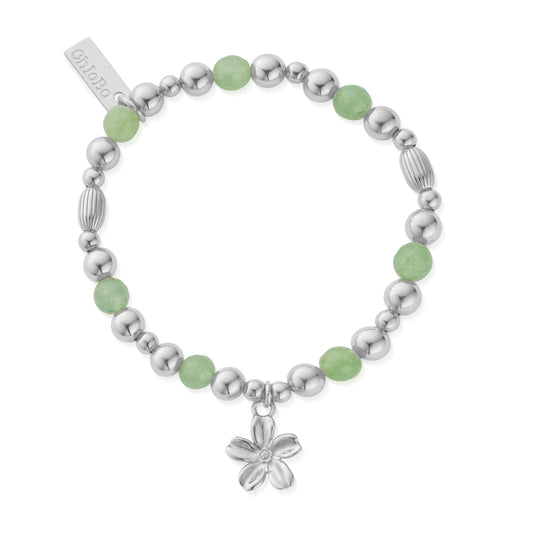 ChloBo In Bloom Silver Forget Me Not Aventurine Bracelet SIBB06