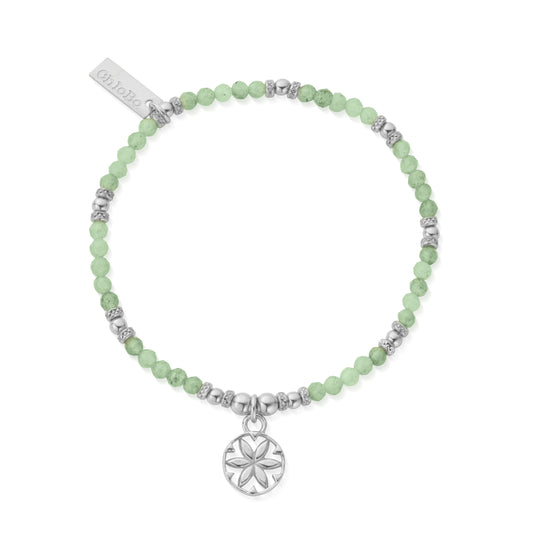 ChloBo In Bloom Silver Flower Mandala Aventurine Bracelet SIBB03