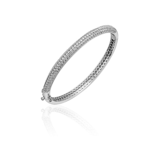 Gisser Silver Pavé CZ 6mm Domed Bangle SBD6