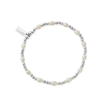 ChloBo Sterling Silver Cute Charm Pearl Bracelet