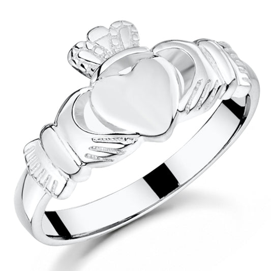 Silver Ladies Claddagh Ring 10mm SCLR40