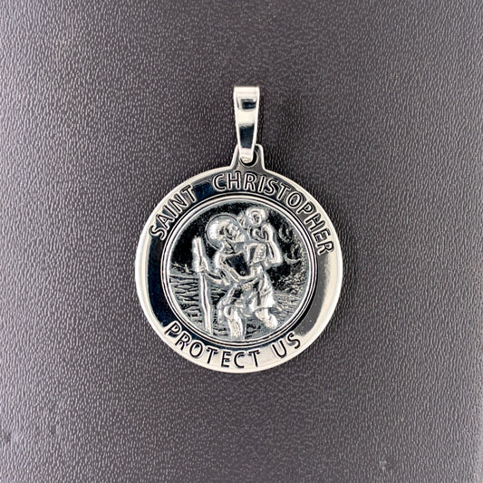 Sterling Silver 22mm St. Christopher Medal SCN110