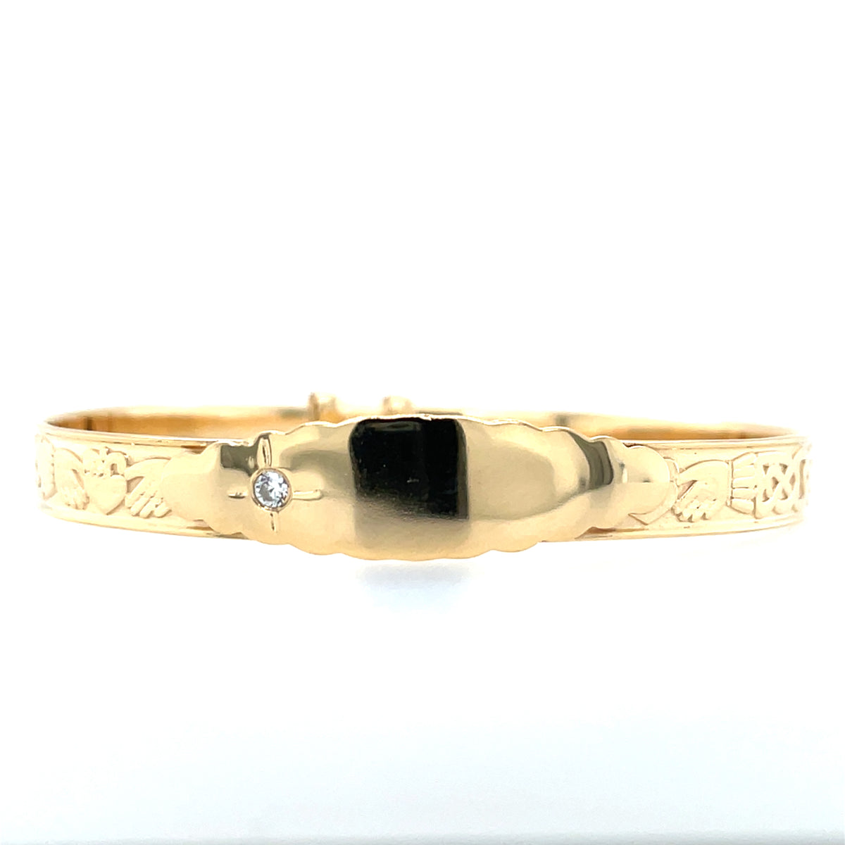 Gold-plated Silver Baby Bangle Claddagh & Celtic Band SCNB107Y