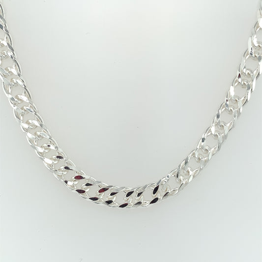 Sterling Silver 50cm Solid Double Curb Chain Necklace