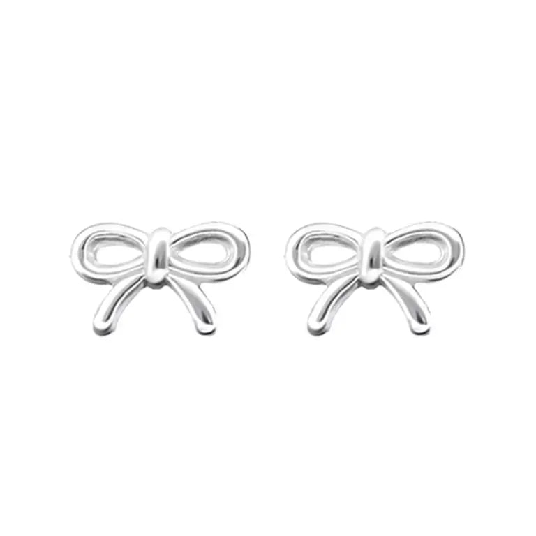 Silver Bow Stud Earrings SE1017