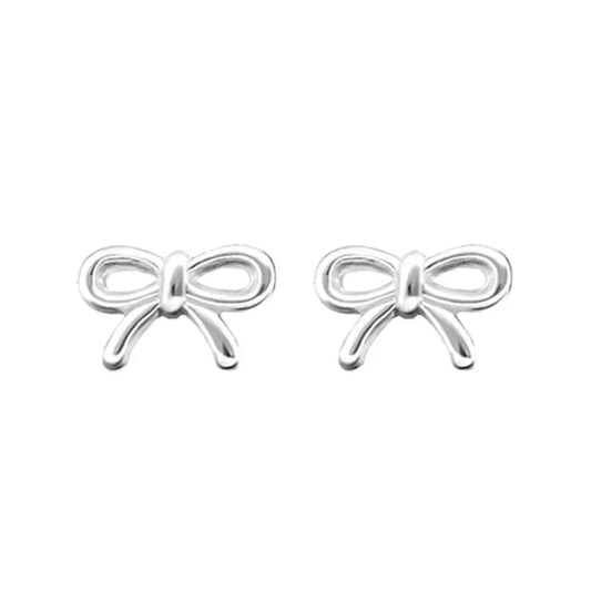 Silver Bow Stud Earrings SE1017