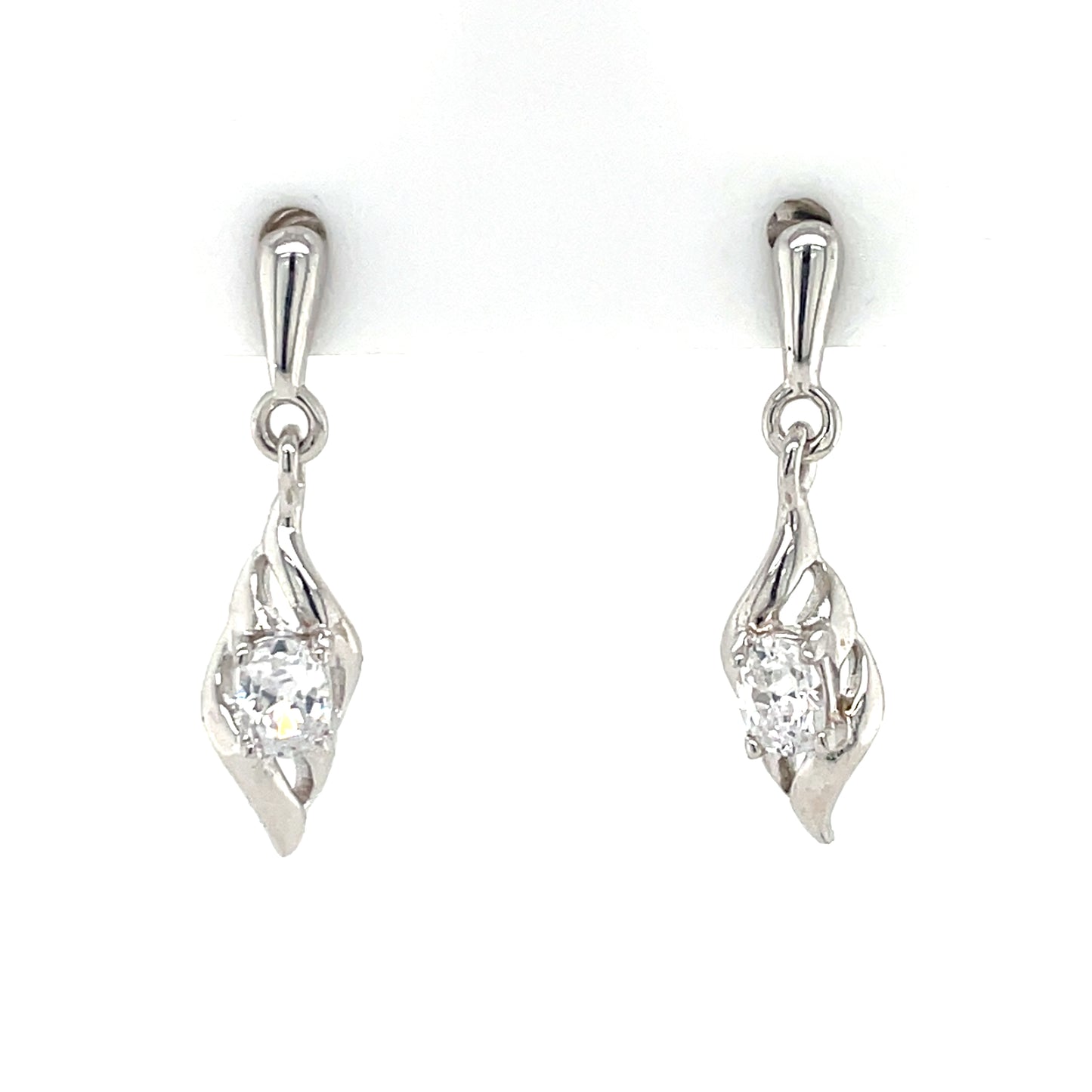 Sterling Silver CZ  Drop Earrings SE3129