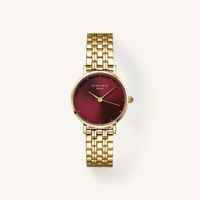 Rosefield Small Edit Gold Burgundy Watch SEGSG-SE01