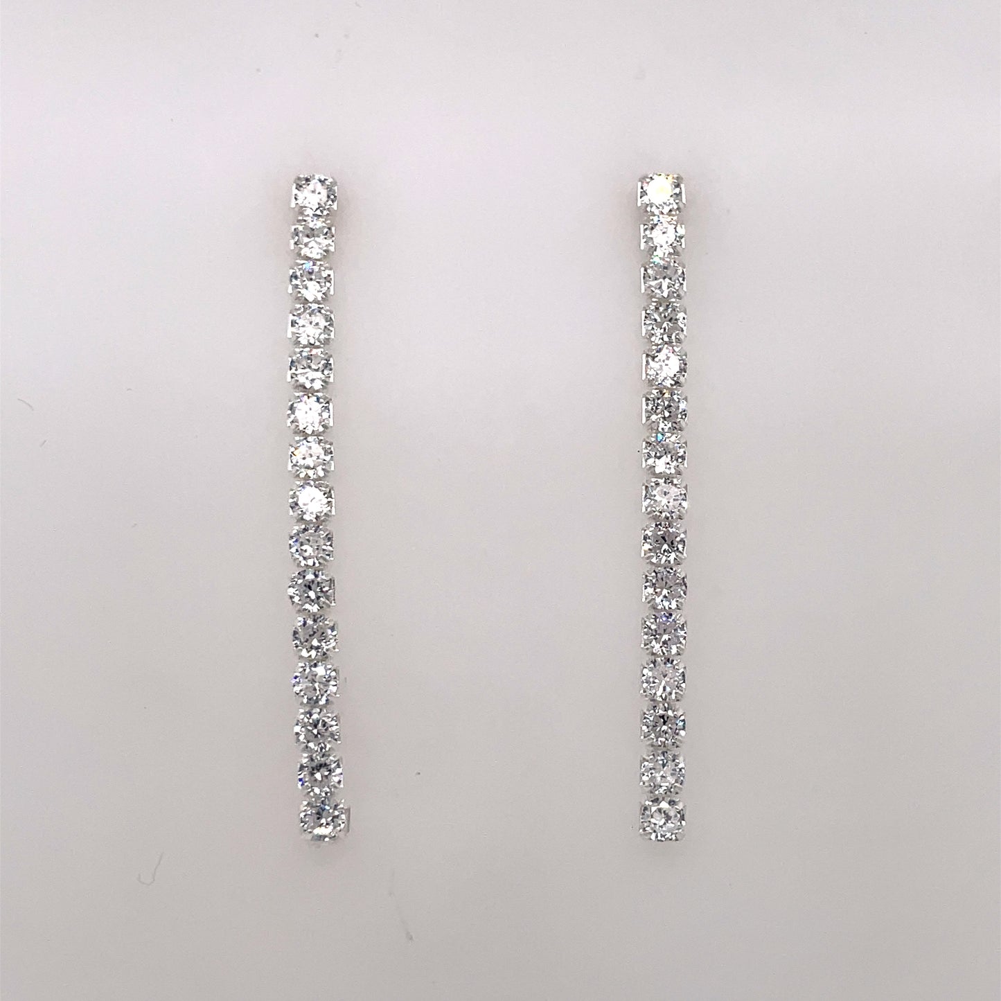 Sterling Silver CZ Raindrop Earrings SER346