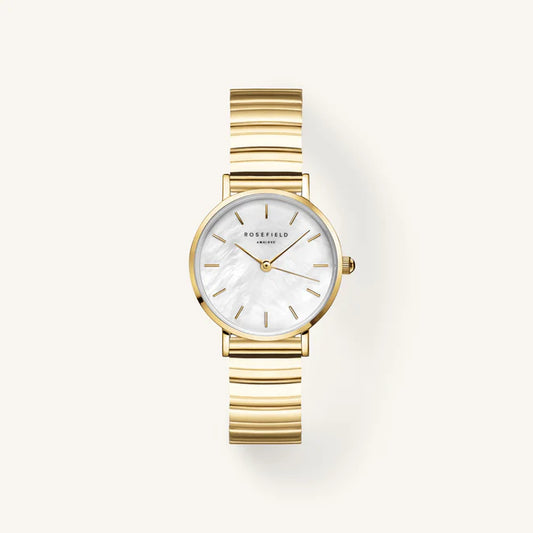 Rosefield Small Edit Pearl Gold Watch SEWGSG SE02