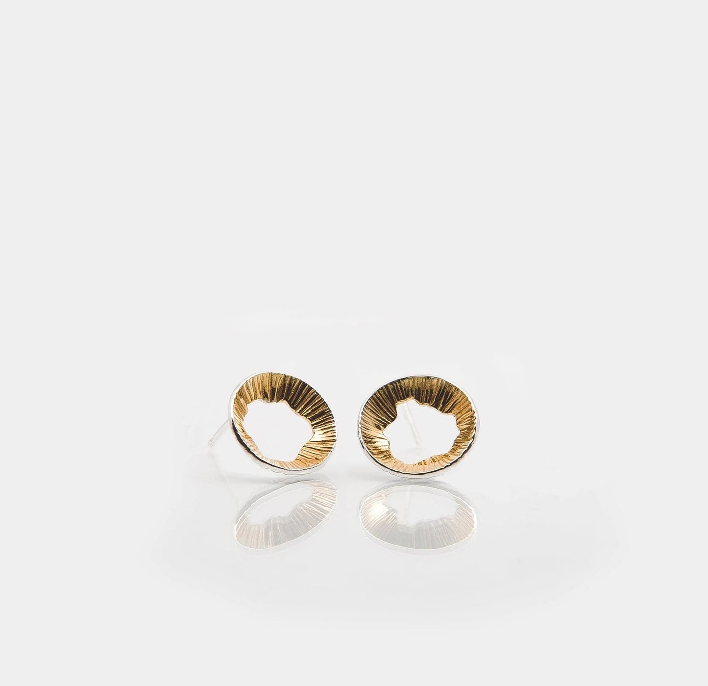 Martina Hamilton Golden Shore Silver and Gold Plated Stud Earrings Petite SHB2-gp