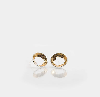 Martina Hamilton Golden Shore Silver and Gold Plated Stud Earrings Petite SHB2-gp