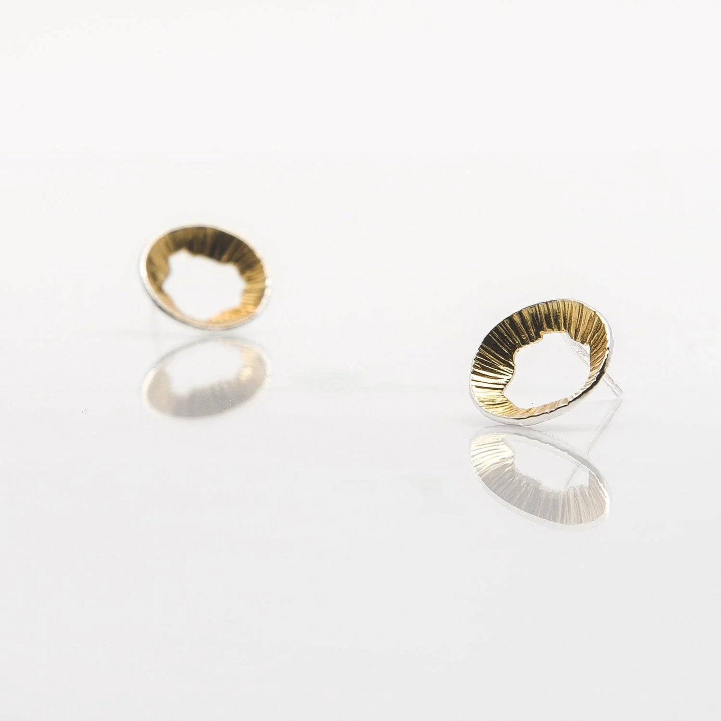 Martina Hamilton Golden Shore Silver and Gold Plated Stud Earrings Petite SHB2-gp