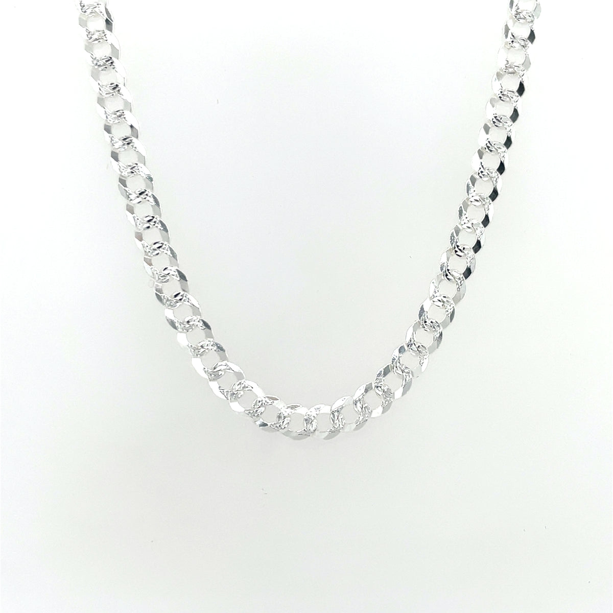 Sterling Silver Men's Patterned 3.5mm Curb Chain SCH0