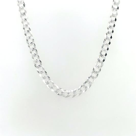 Sterling Silver Men's Patterned 3.5mm Curb Chain SCH0