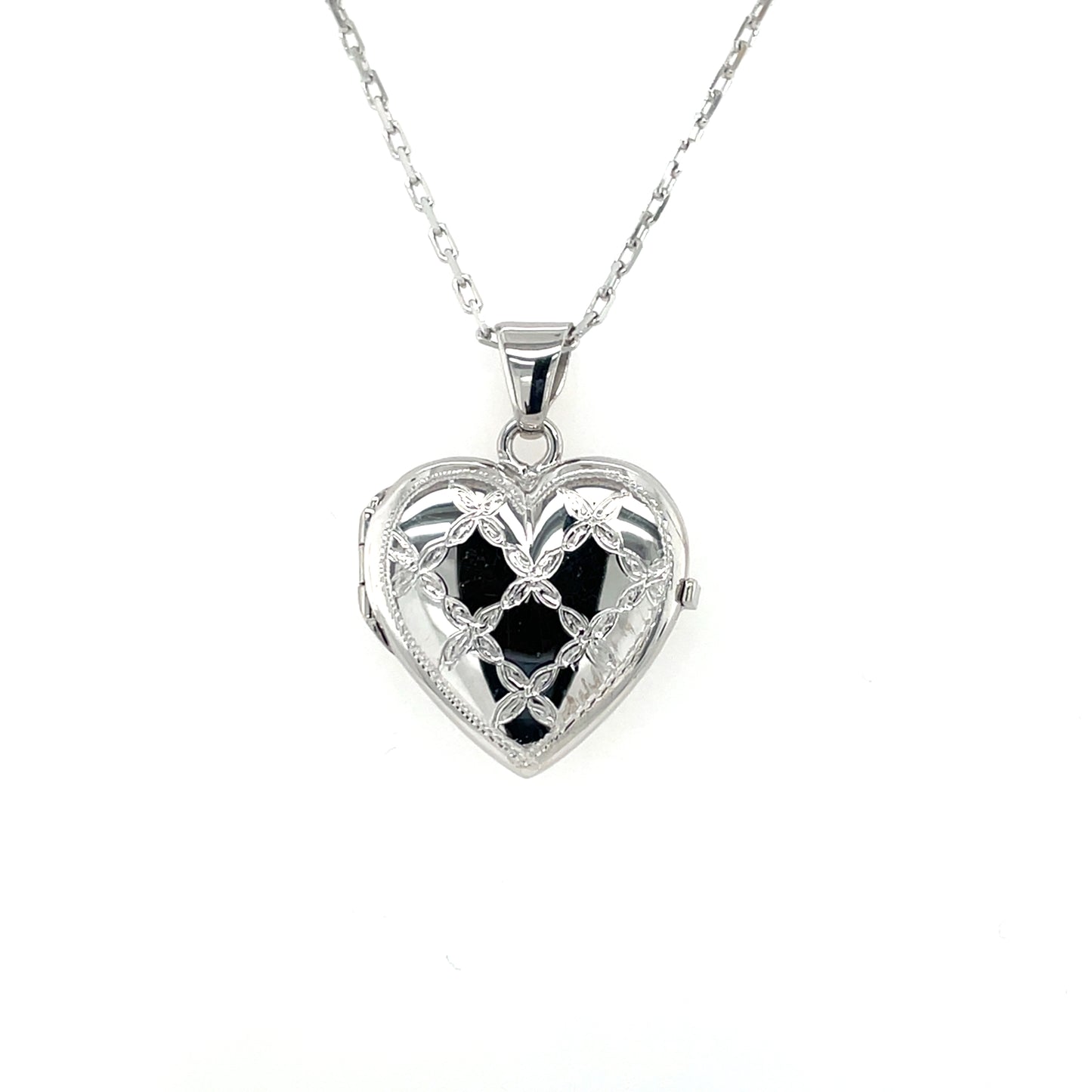 Sterling Silver Patterned Heart Locket SL50